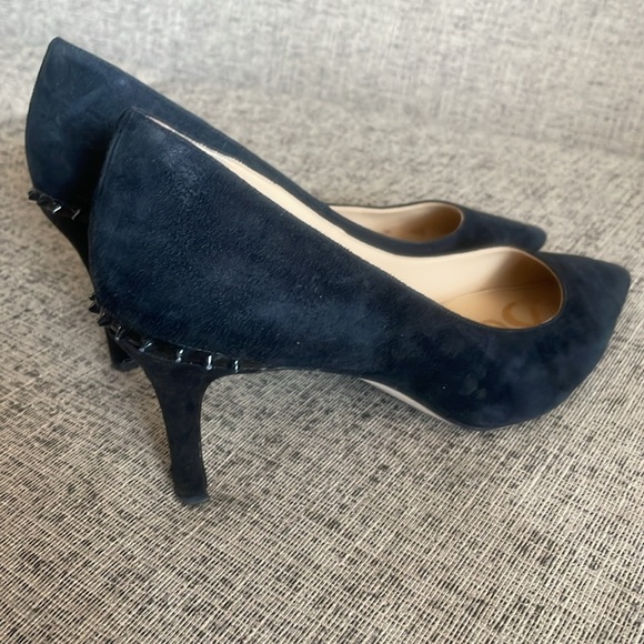 Sam Edelman Black Suede Pointy Toe Heels Size 9.5 - Picture 2 of 13